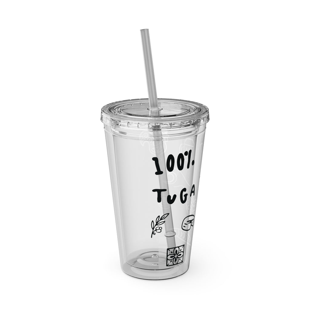 Sunsplash Tumbler with Straw - Fun & Whimsical Travel Cup for Summer Sips, Party Favors, Beach Days, and Eco-Friendly Hydration