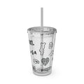 Sunsplash Tumbler with Straw - Fun & Whimsical Travel Cup for Summer Sips, Party Favors, Beach Days, and Eco-Friendly Hydration