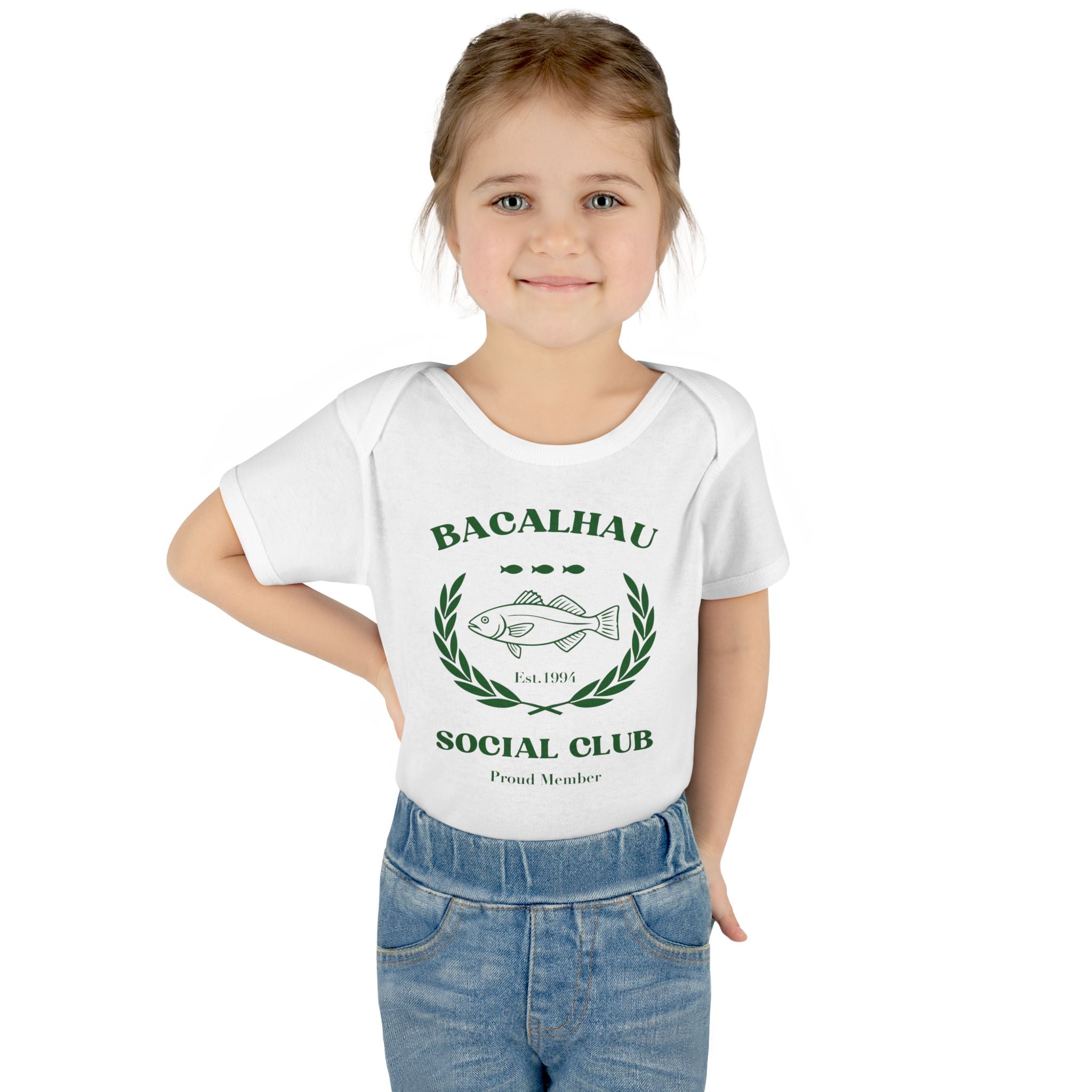 Bacalhau Social Club Baby Bodysuit, Cute Infant Animal Onesie, Newborn Gift, Baby Shower Essential, Funny Baby Clothes