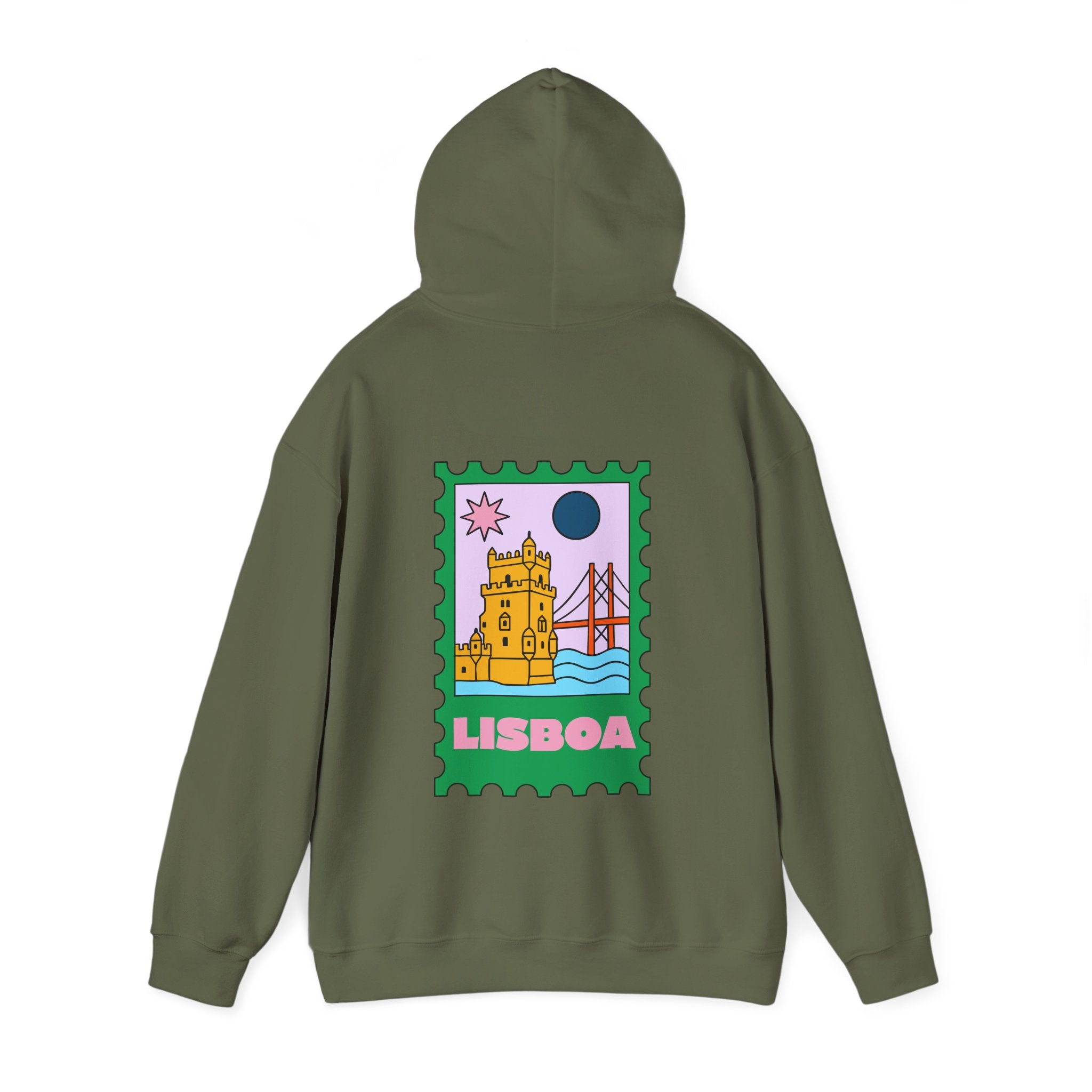 Lisboa Travel Stamp Hoodie, Unisex
