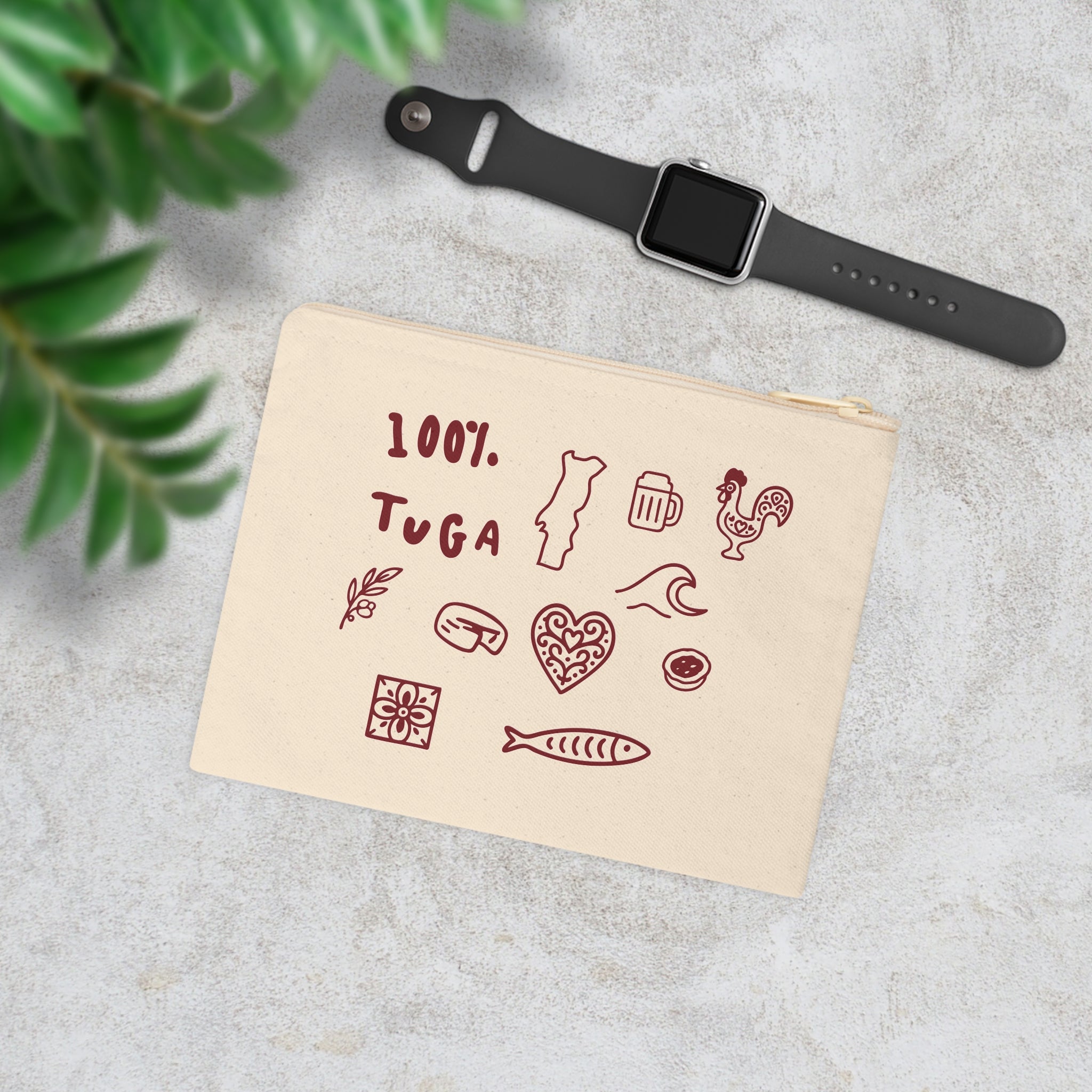 100% Tuga Zipper Pouch