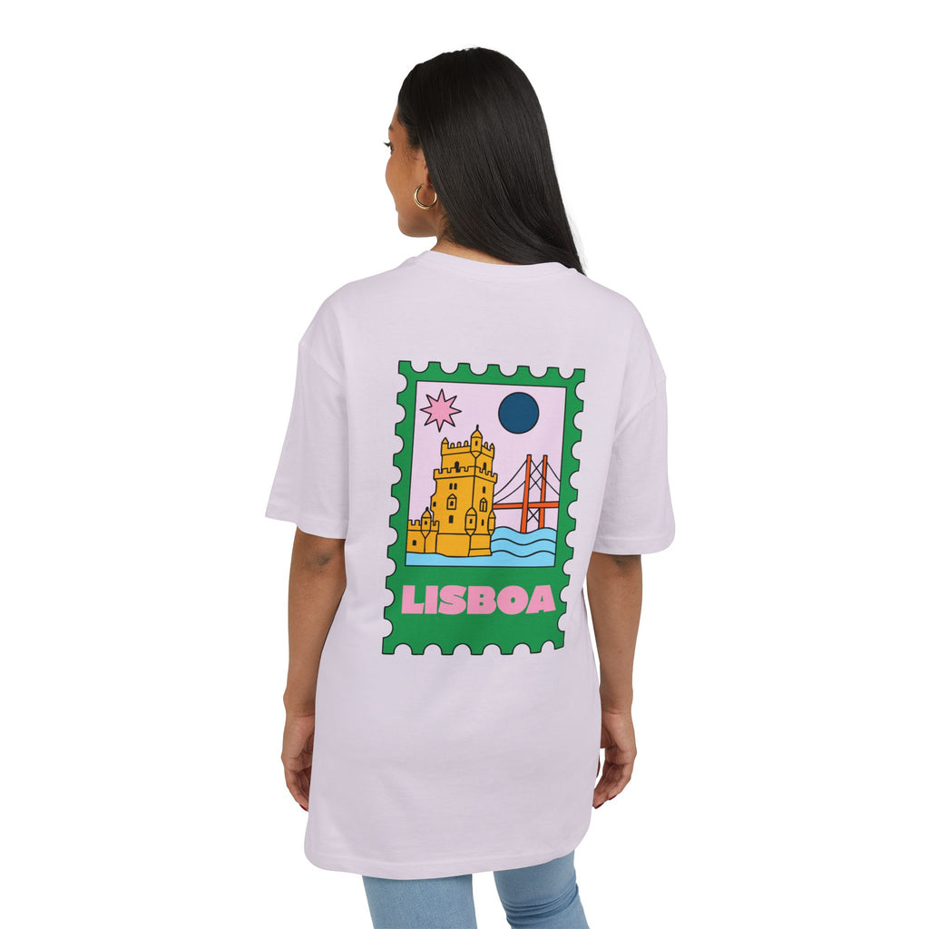 Lisboa Stamp— Unisex Heavy Oversize Tee