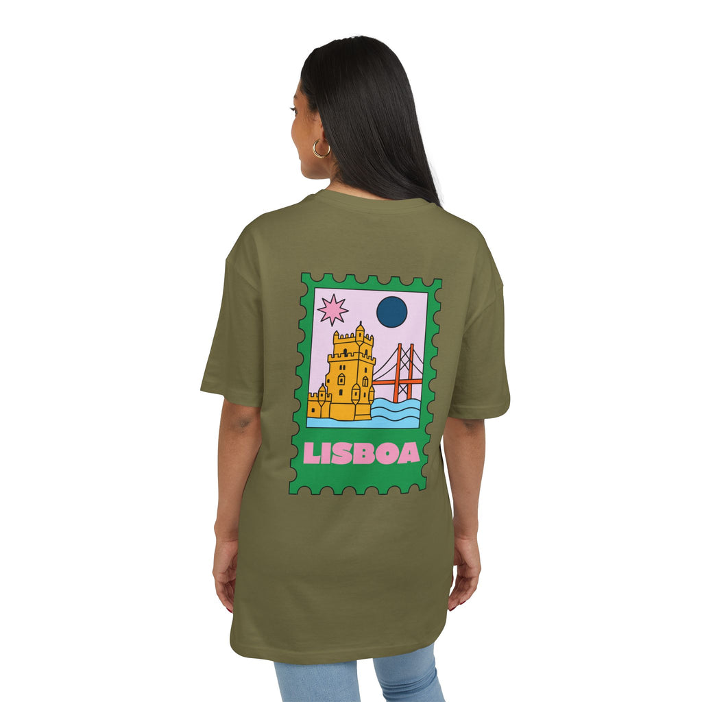 Lisboa Stamp— Unisex Heavy Oversize Tee