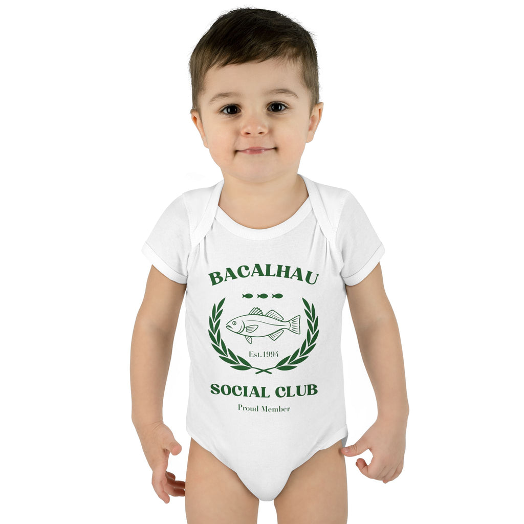 Bacalhau Social Club Baby Bodysuit, Cute Infant Animal Onesie, Newborn Gift, Baby Shower Essential, Funny Baby Clothes