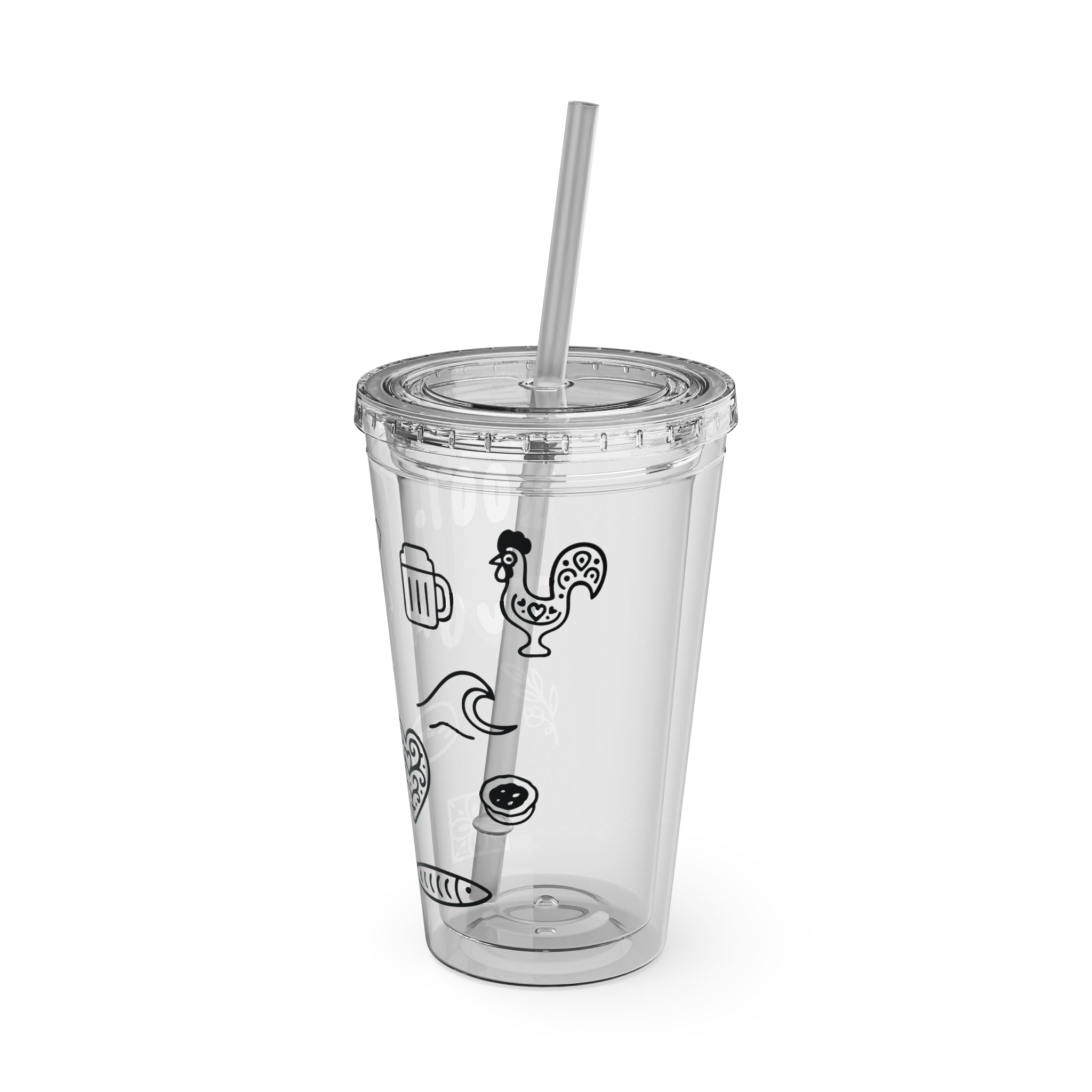 Sunsplash Tumbler with Straw - Fun & Whimsical Travel Cup for Summer Sips, Party Favors, Beach Days, and Eco-Friendly Hydration