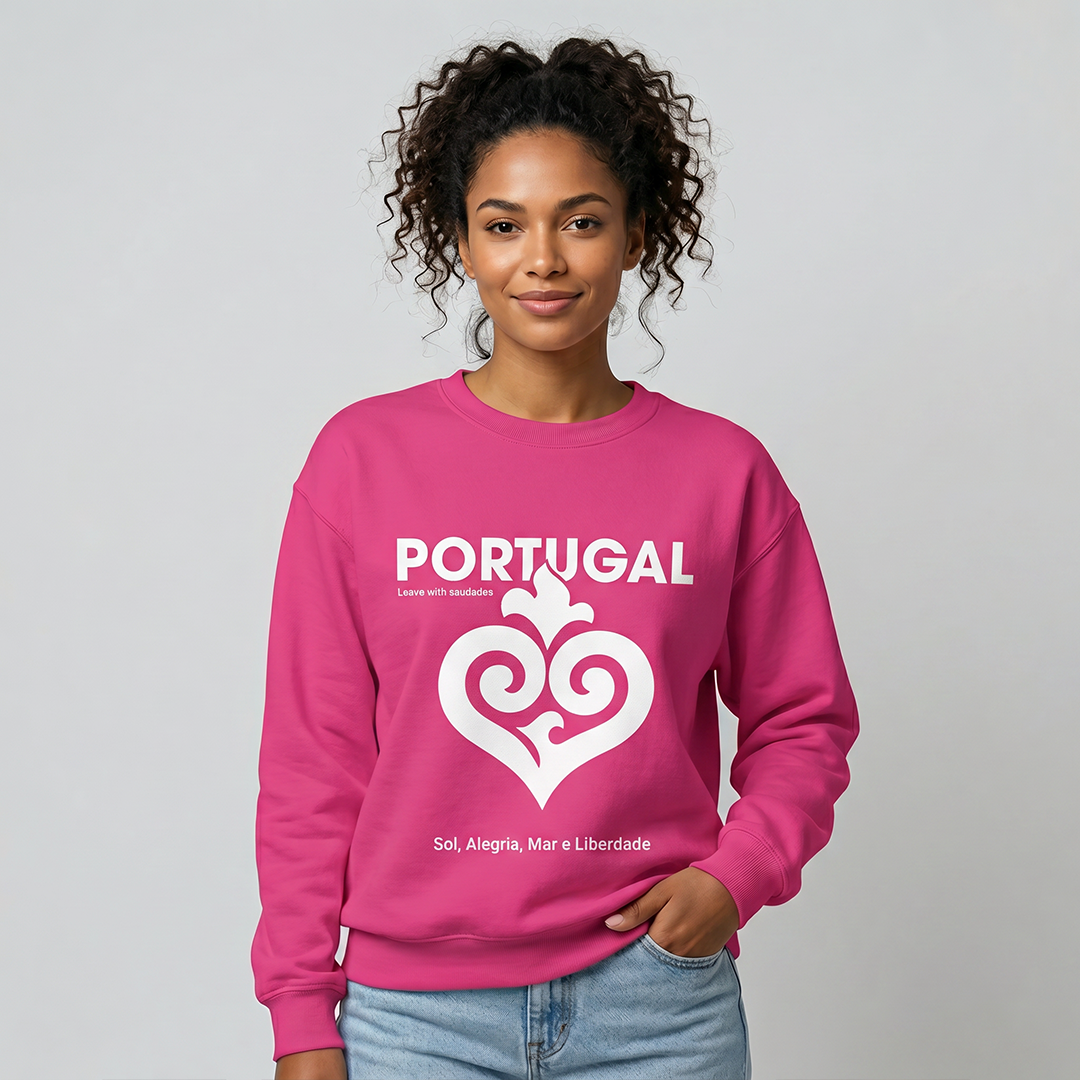 Portugal Coração Unisex Crewneck Sweatshirt.