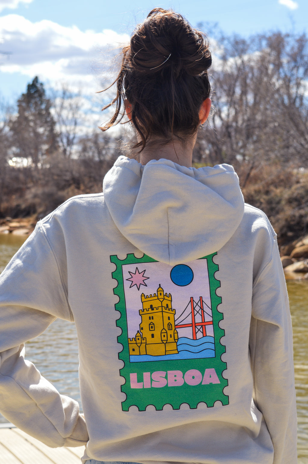 Lisboa Travel Stamp Hoodie, Unisex