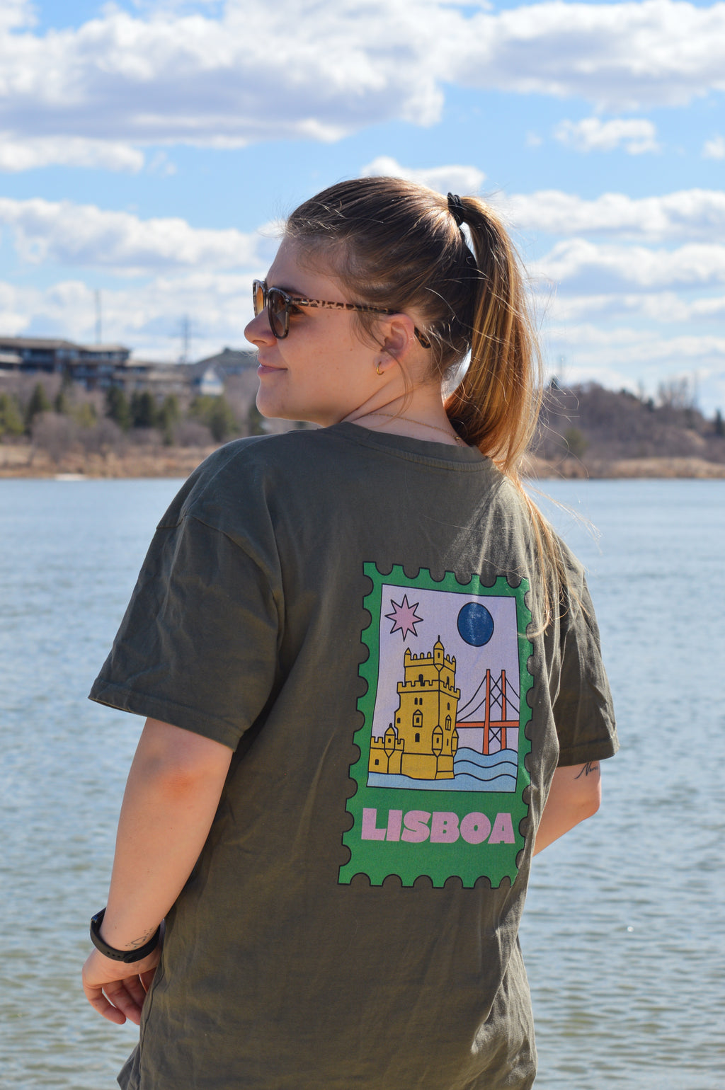 Lisboa Stamp— Unisex Heavy Oversize Tee