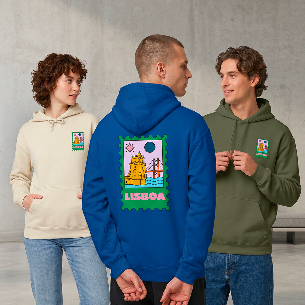 Lisboa Travel Stamp Hoodie, Unisex