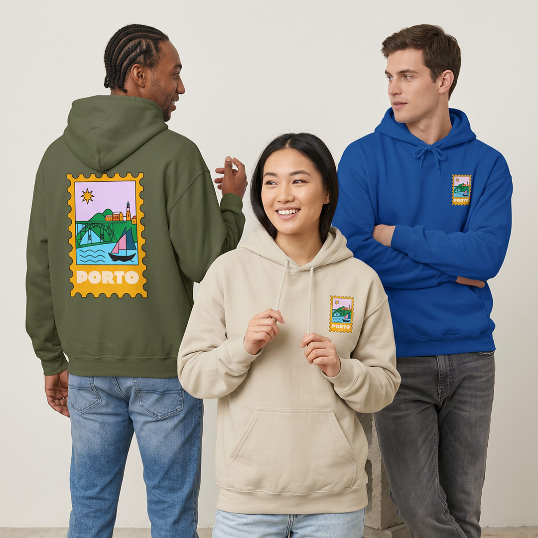 Porto Travel Stamp Hoodie, Unisex